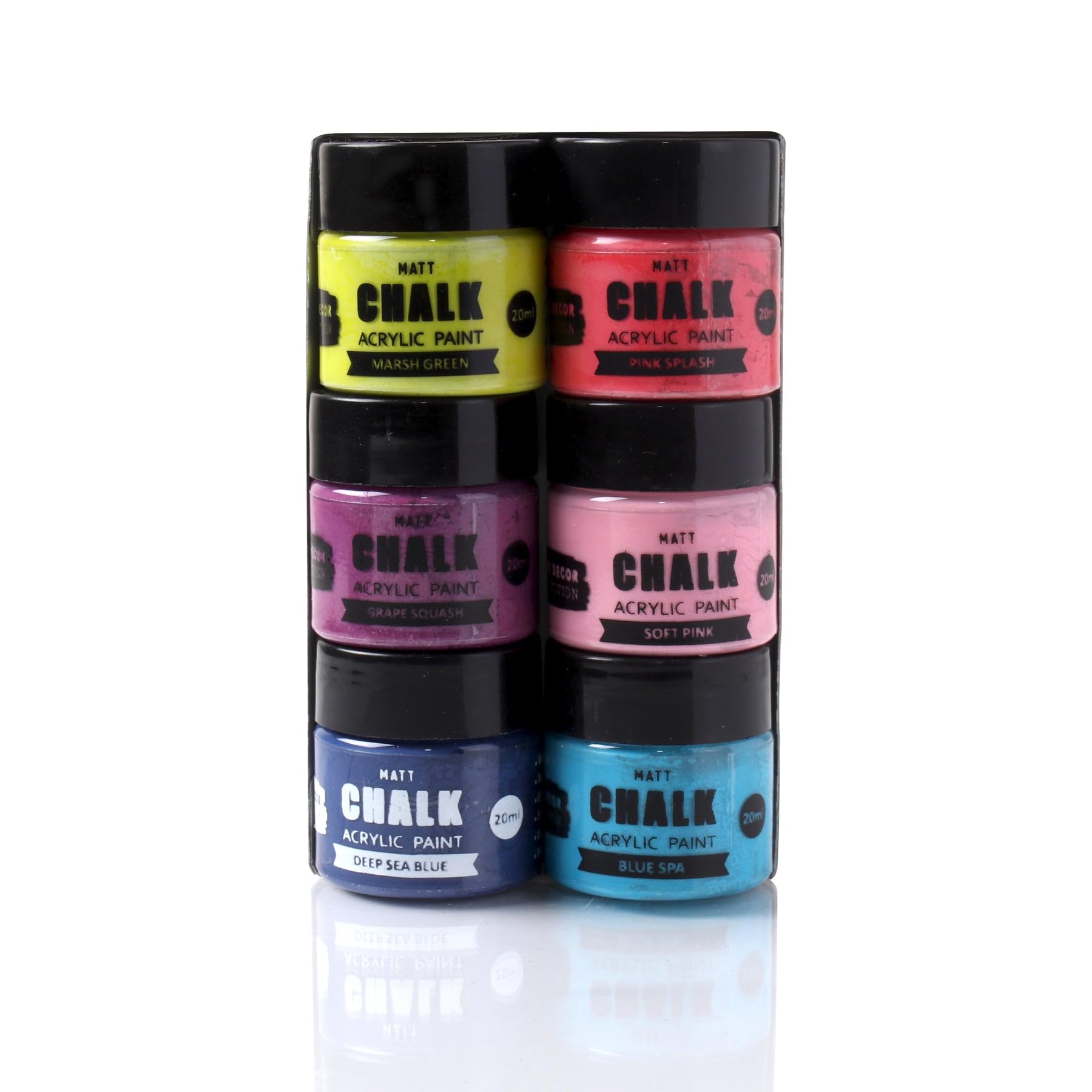 Home Decor Chalk Paint - 6Pcs X 20Ml 1 Kit (Cheery Blend) | Chalk Paint for Canvas, Wood Furniture, Wall, Home Decor, Glass, Terracotta Pots | Multi Surface Paint