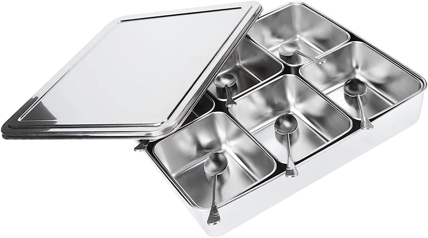 with Spoons and Lid Spice Rack, Salt and Pepper Shaker, for Restaurants Family Kitchens