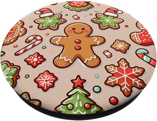 Miniatura 2 de Árbol de Navidad Luces de pan de jengibre copo de nieve amantes de las galletas PopSockets estándar PopGrip