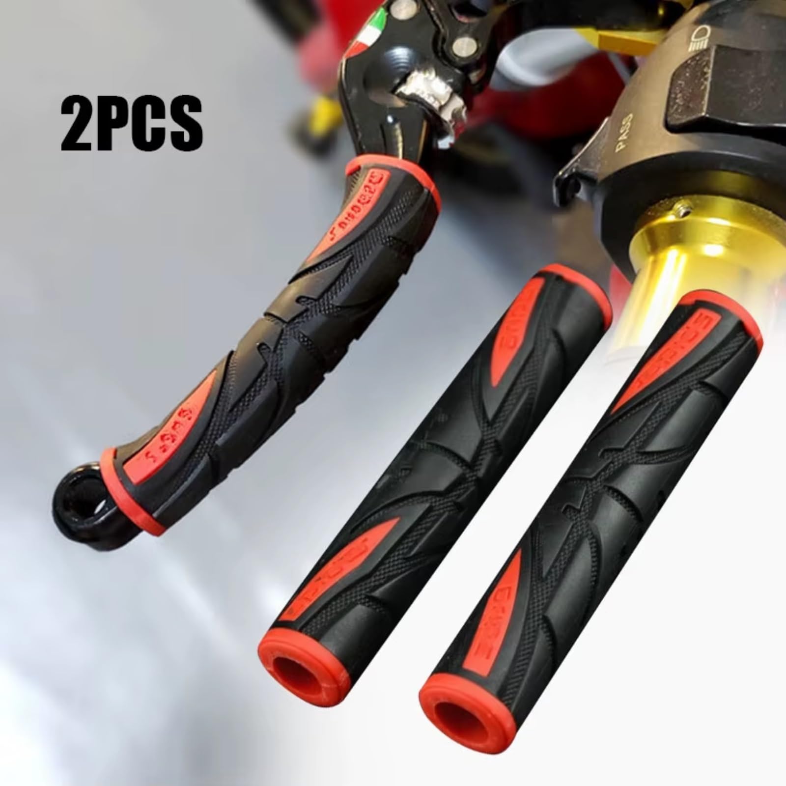 Accesorios Universales Manillar Cubierta Antideslizante Motocicleta Empuñadura motocicleta | Manija freno Universal funda silicona cubierta duradera antideslizante suave accesorios manillar(Orange)