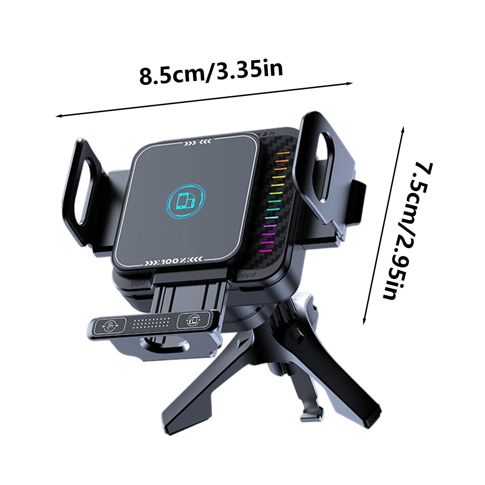 Caricabatterie e supporto telefono auto Base ricarica rapida con pinza | Supporto Telefono Pieghevole con Schermo Per viaggi su strada, SUV, camper, camion, minivan, pickup