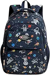 Mochila Escolar Infantil Astronauta Acolchoada Reforçada para Meninos 7-12 Anos Design Espacial