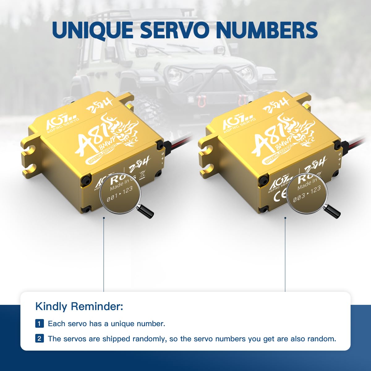 AGFRC Servo-motore impermeabile RC sterzo 55KG ad alta coppia - Full Metal Gear Digital Brushless Standard Servo per auto RC 1/8 1/10, angolo di controllo 180° (A81BMWP 2024 Special)