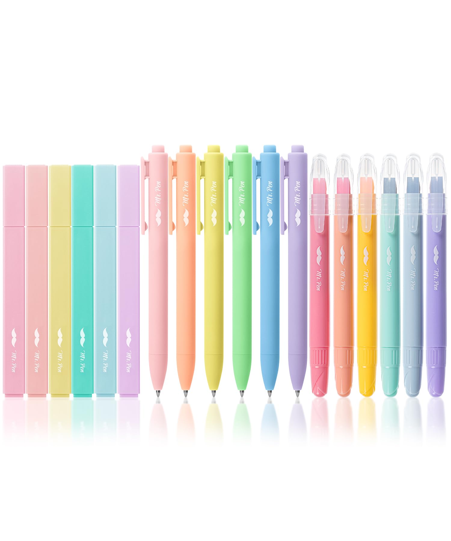 Mr. Pen- Aesthetic Highlighters and Gel Pens, 18 Pack, Gel Highlighters for Bibles, Pastel Color Highlighter