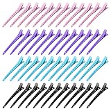 48 Pcs Duck Bill Clips, Bantoye 3.35 Inches Rustproof Metal Alligator Curl Clips with Holes for Hair