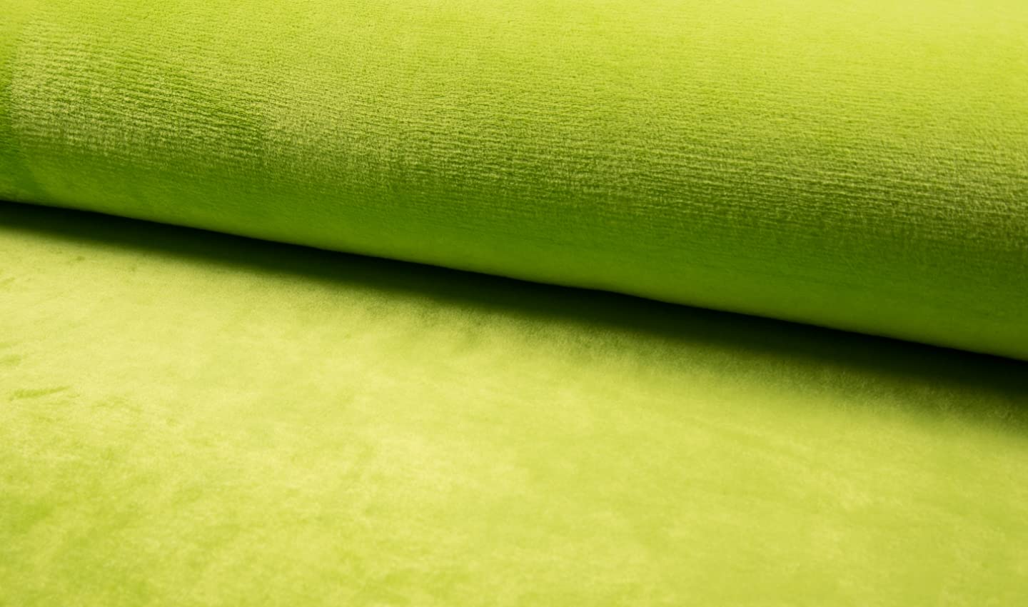 Tissu polaire au rouleau vert citron double face pour vêtement et plaid hiver