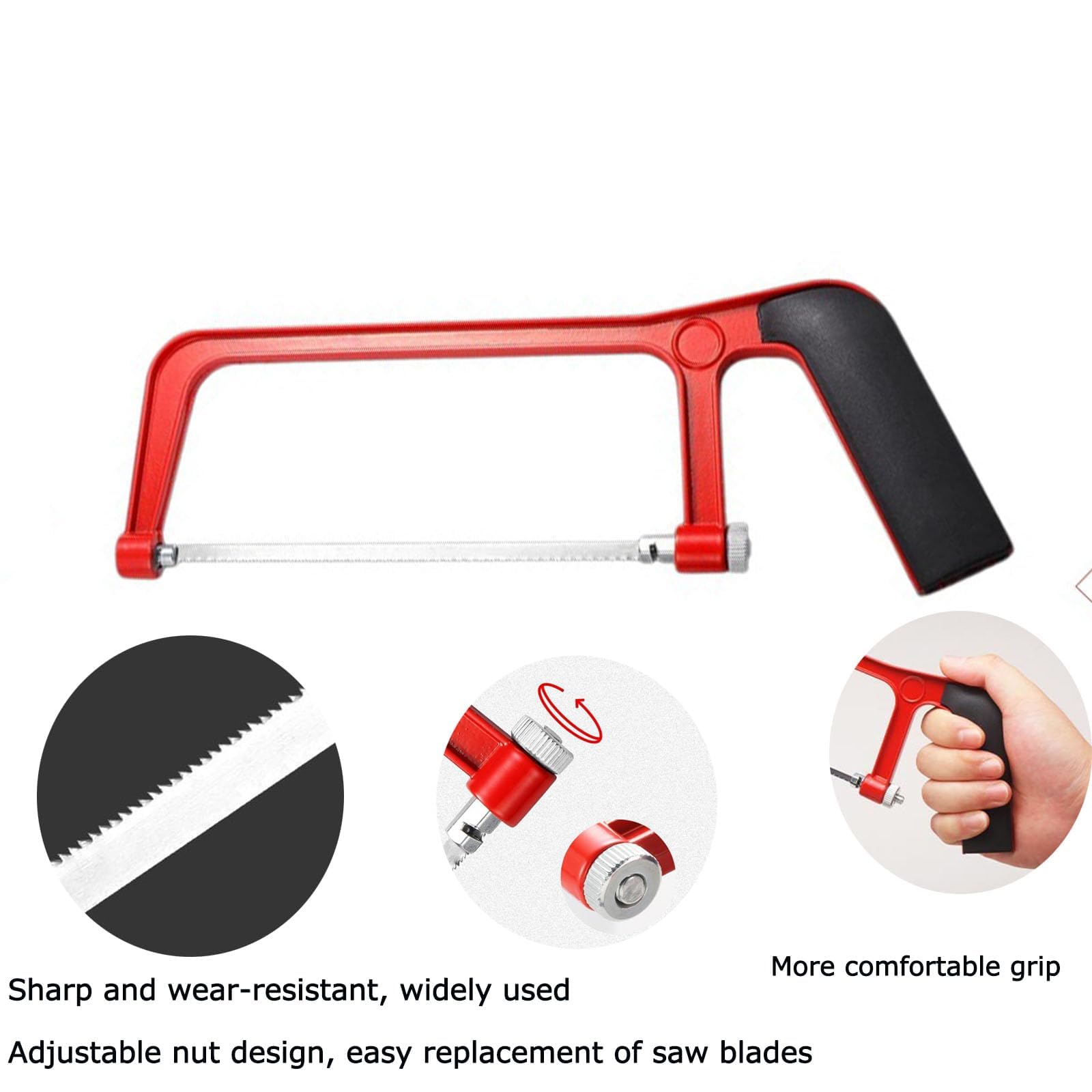 Red Saw Frame Saw 10 Pieces Mini Hacksaw Hacksaw Ridge Hacks Small Saw Metal Cutting Saw Hacksaw Small Saw Compact and Easy to Carry Sharp Wood and Plastic - Image 3