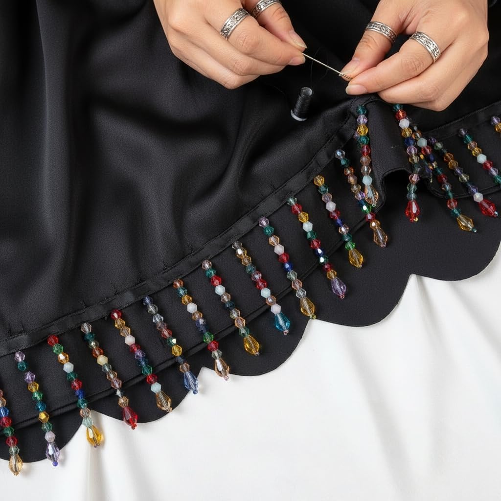 1 Yard Rhinestone Ribbon Tassel Irregular Rhinestone Fringe Tassel Crystal Beaded Fringe Trim Sewing Beaded Fringe for Curtain Lampshades and DIY Clothing Wedding Decoration (Multicolour)