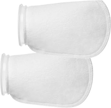 Filters4you- 2 Pack - 4 Inch Ring Filter Socks- Aquarium Felt- 4 Inch Ring By 9.5 Inch Long - 200 Micron- White