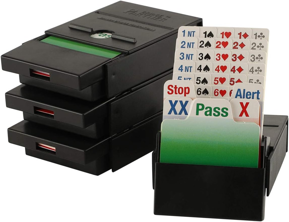 Bridge Partner Bidding boxes 100 plastik Cards 4 adet Siyah