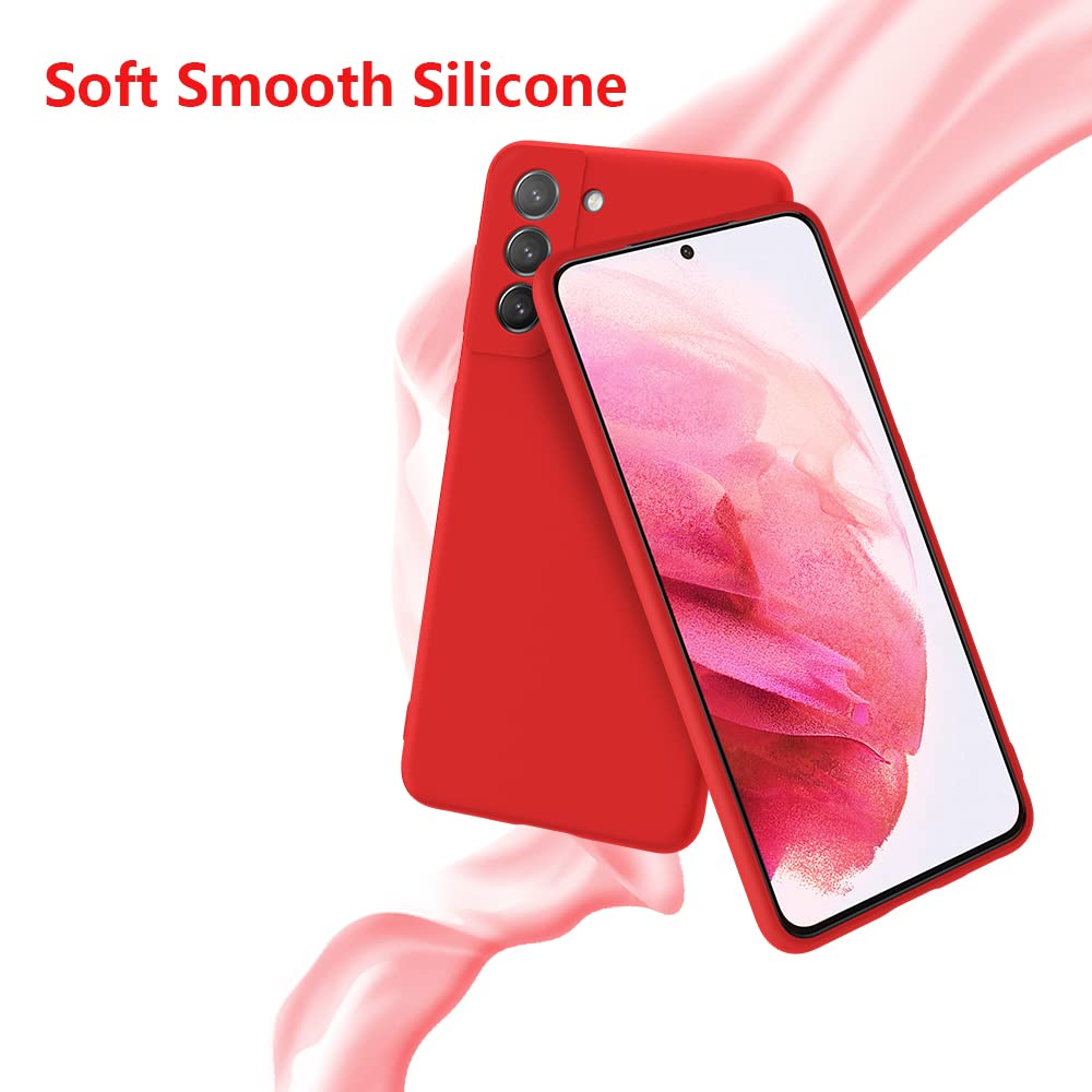 Leton-US Case For Samsung Galaxy S21 Ultra Case Slim Liquid Silicone Phone Case Shockproof DropProof Soft Case With Microfiber Lining Protective Shell Cover For Samsung Galaxy S21 Ultra Red - View #5