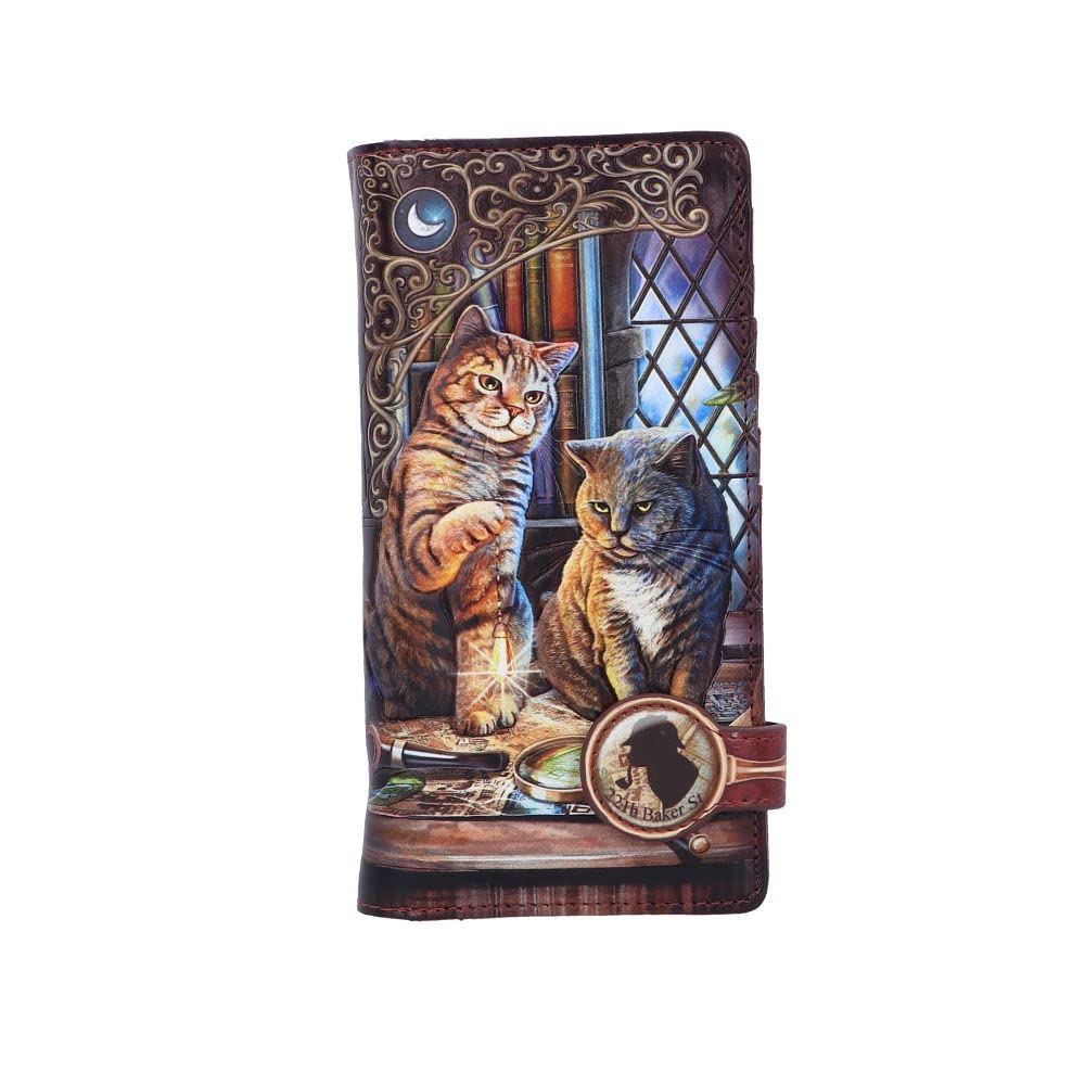 Nemesis Now Lisa Parker Purrlock Holmes Embossed Purse, Brown, 18.5cm