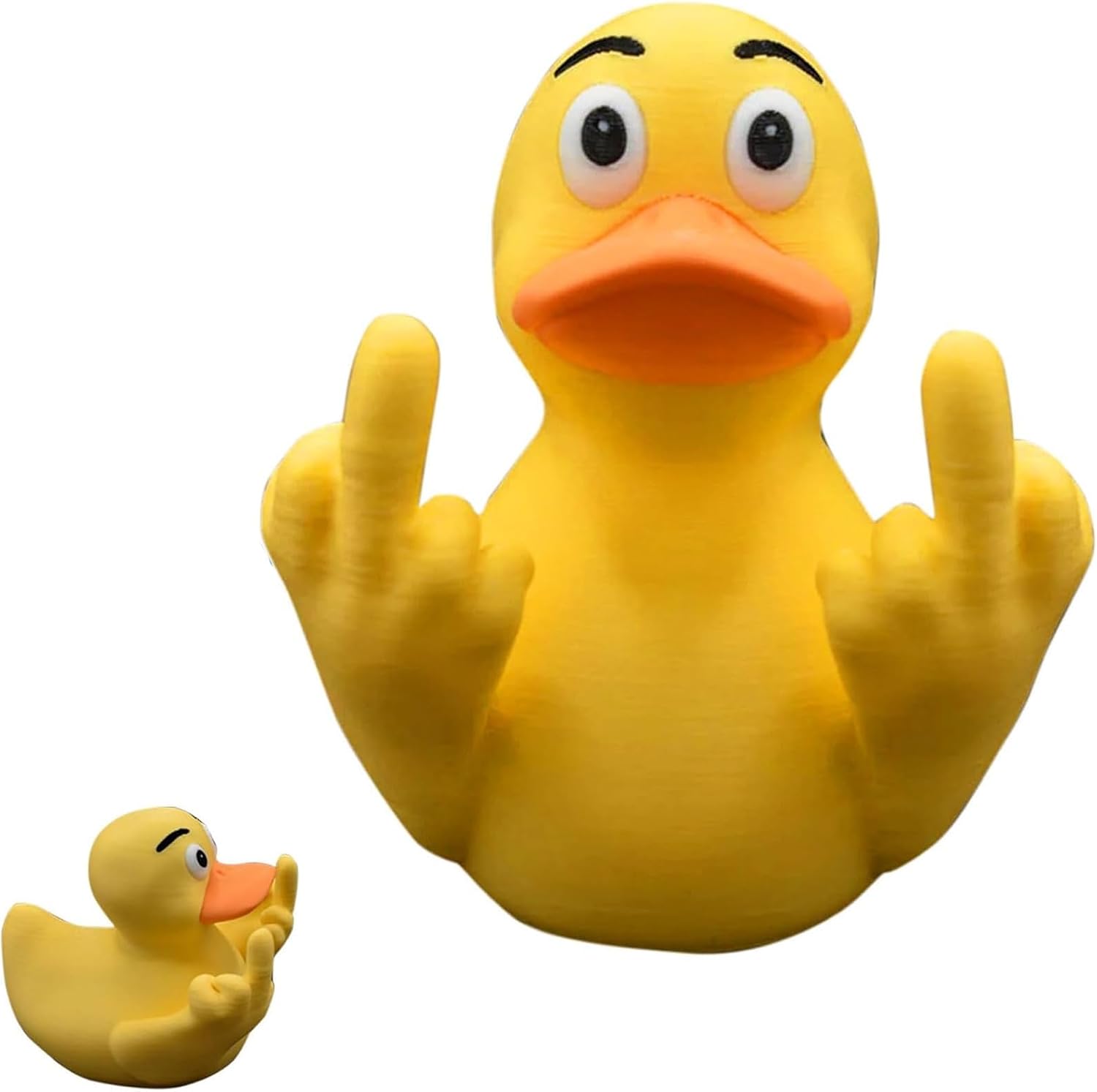 Middle Finger Duck Rubber Ducks Funny Ducks with US Flag Pattern Ducks Funny Finger Yellow Duck for Car Truck Dashboard Interior Decor Funny Cute Ducks Toys for Home Bath Decor (Yellow Duck)