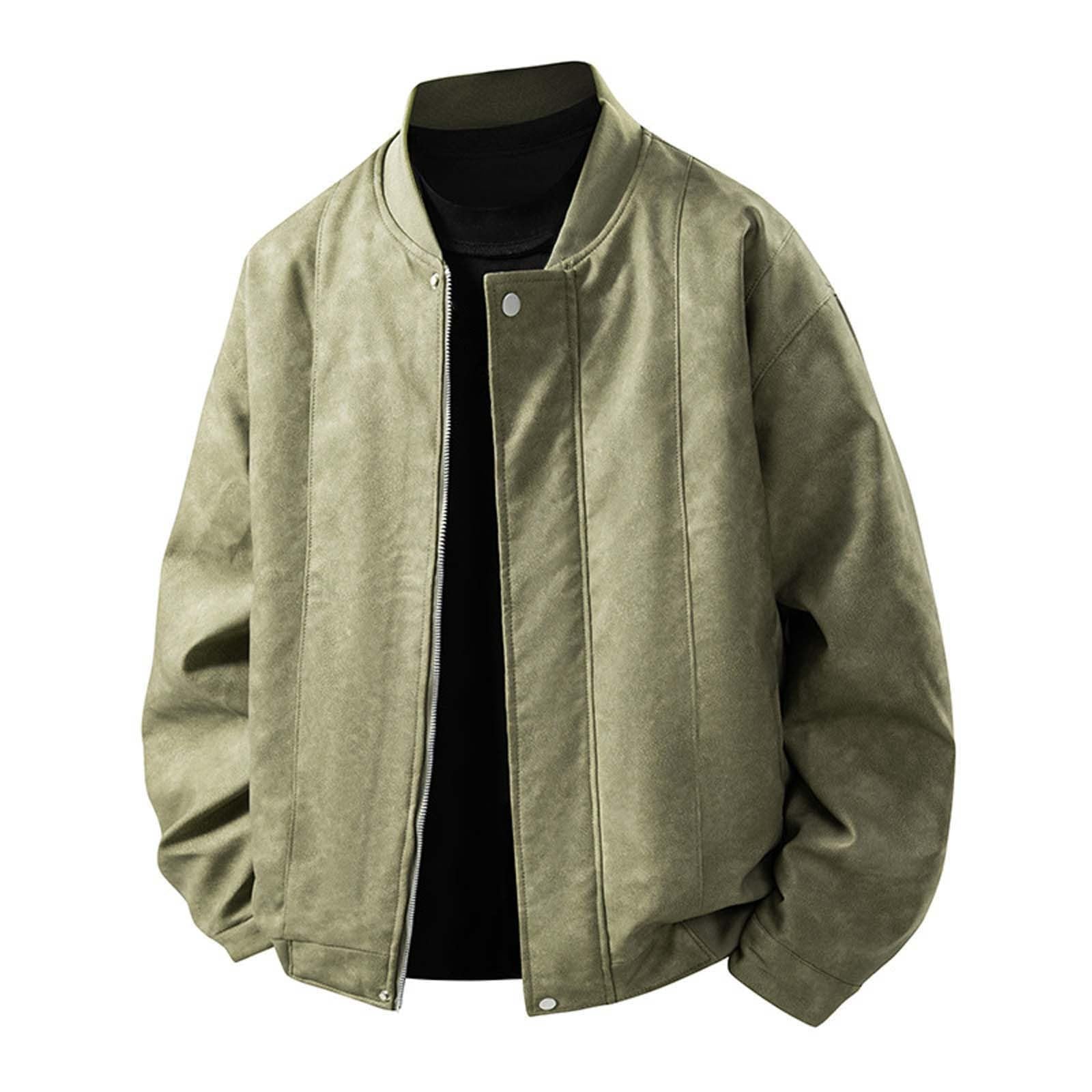 Blouson homme tendance moderne, idéal pour le printemps Veste décontractée pour homme, coupe slim, manteau d'hiver élégant, boutonné sur le devant, vêtement d'extérieur léger