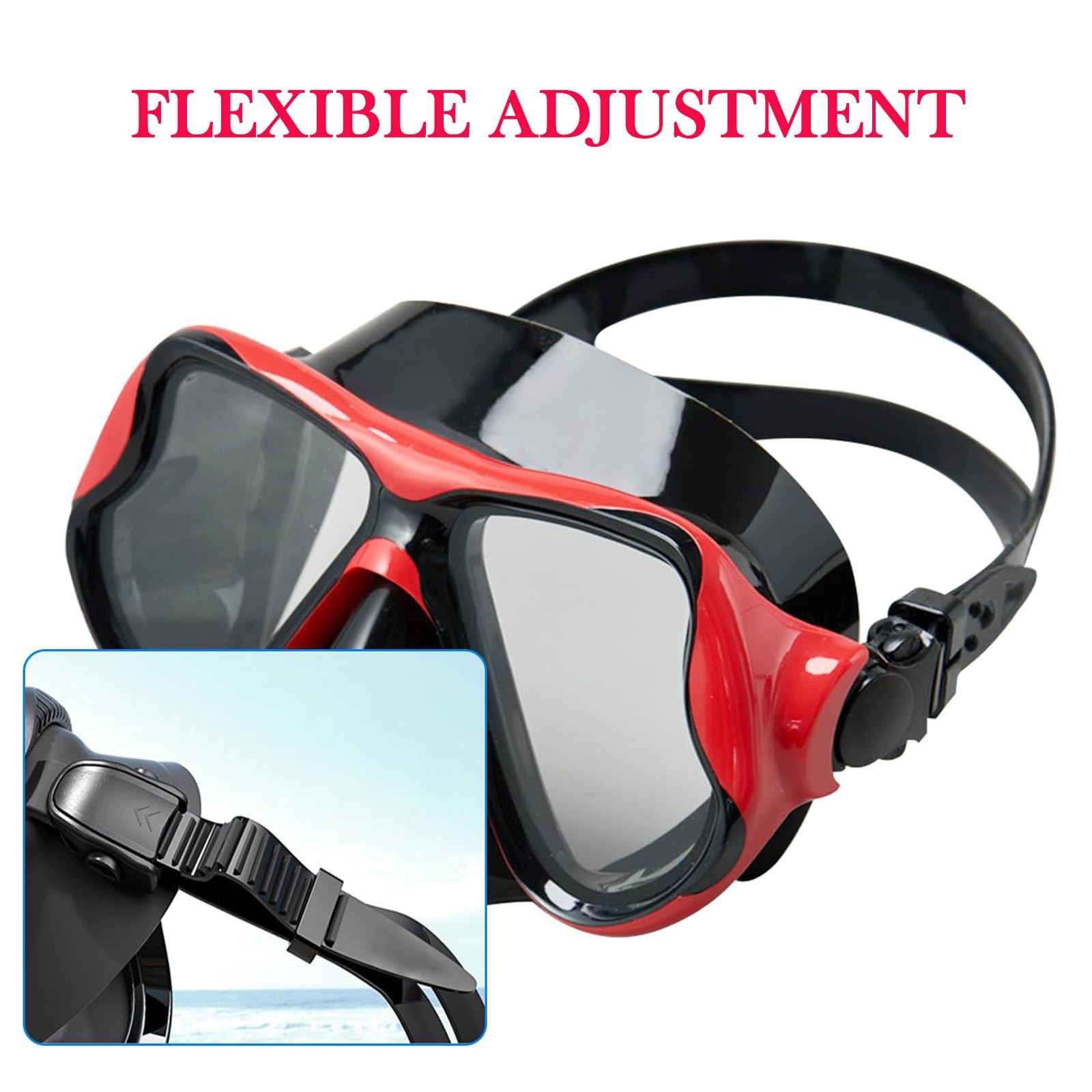 Silicon Mask Strap 4 Pezzi, Silicone Spesso, Nero/Trasparente Cinturino per Maschera Subacquea, Snorkeling Cinturino Maschera Silicone, con Fibbia Regolabile, per Immersioni e Nuoto
