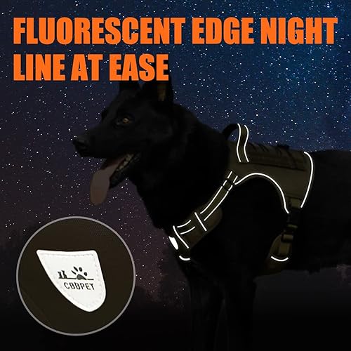 Miniatura 7 de CBBPET Arnés táctico para perro sin tirones, arnés militar reflectante para perro, chaleco táctico para perro con asa molle y resistente, clip