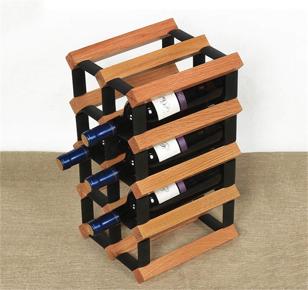 estantería de Vino,Estante de Madera Maciza para 12 Botellas, Soporte para Botellas para Sala de Estar, Estante Enfriador