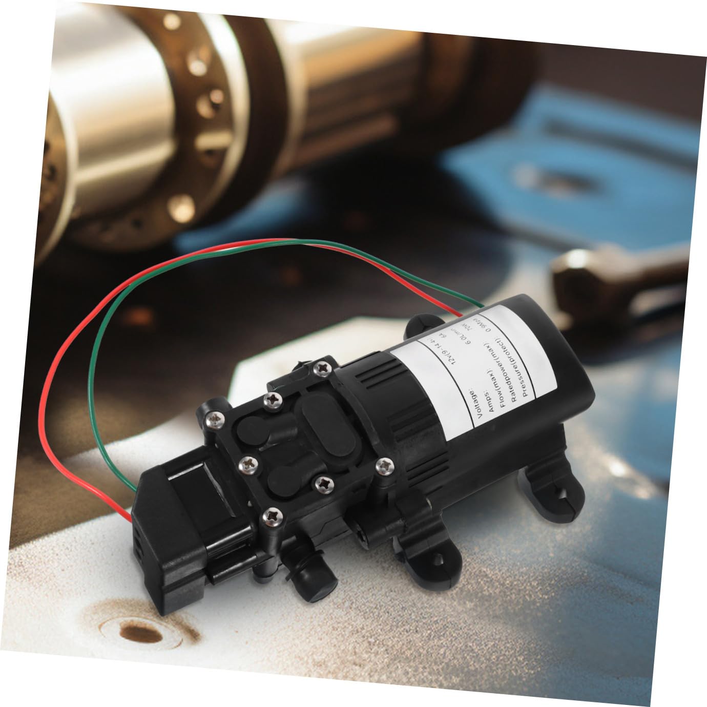 Bomba de Agua de Diafragma Eléctrica 12v 70w Flujo Grande Fácil de Instalar Color Negro para Filtración y Distribución