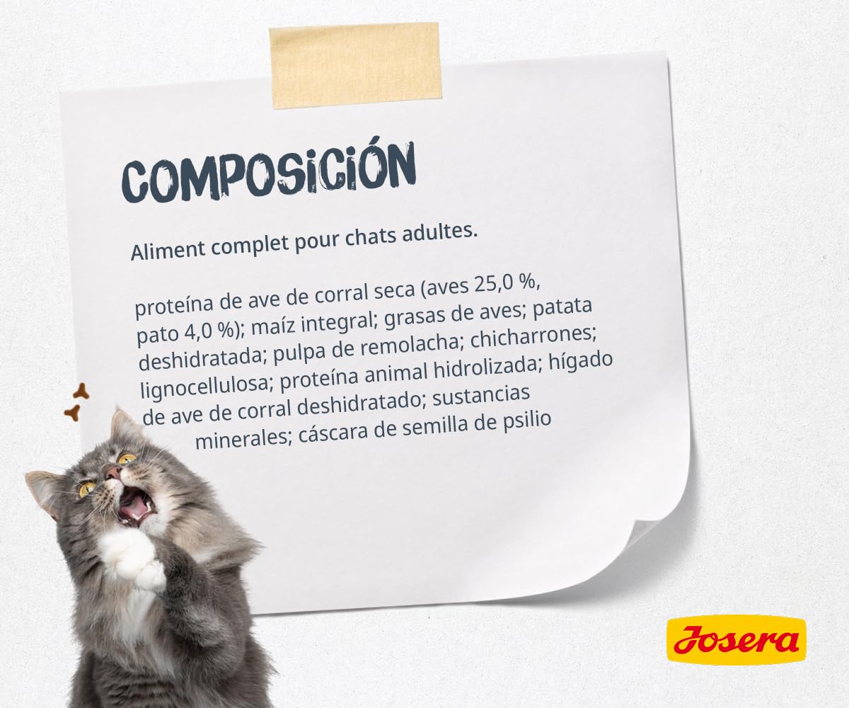 JOSERA Catelux (1 x 10 kg) | Adultos | Pienso seco Gatos Adultos exigentes | Pato y Patata | Sin Trigo | con Fibra dietética para prevenir Las Bolas de Pelo | Pack 1