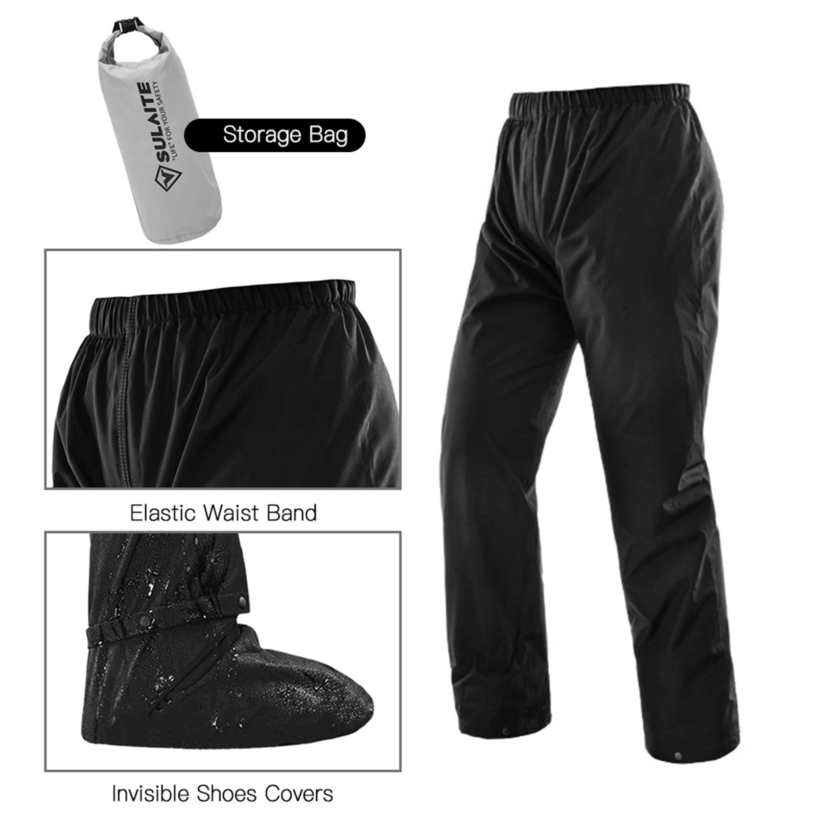 HUIOP Conjunto de pantalones impermeables para lluvia con cubierta Invisible para zapatos, traje impermeable para motocicleta, ciclismo, pesca, Camping,impermeable impermeable