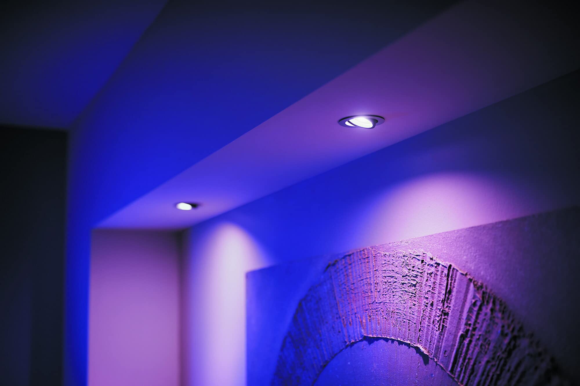 Philips Hue – Lámpara inteligente, Hue Centura, Foco Empotrable LED Inteligente, Luz Blanca y de Colores, Compatible con Alexa y Google Home, Color Aluminio
