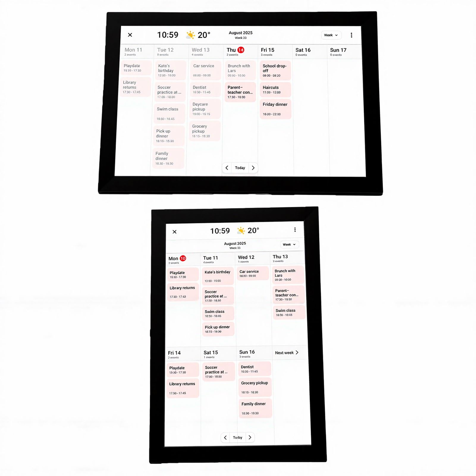 Yctze Calendario Digitale Intelligente da 10,1 Pollici, Agenda Elettronica da Parete WiFi, Organizer per Agenda Familiare Touch Screen con Cornice Digitale, Ideale per Uso Domestico e in Ufficio