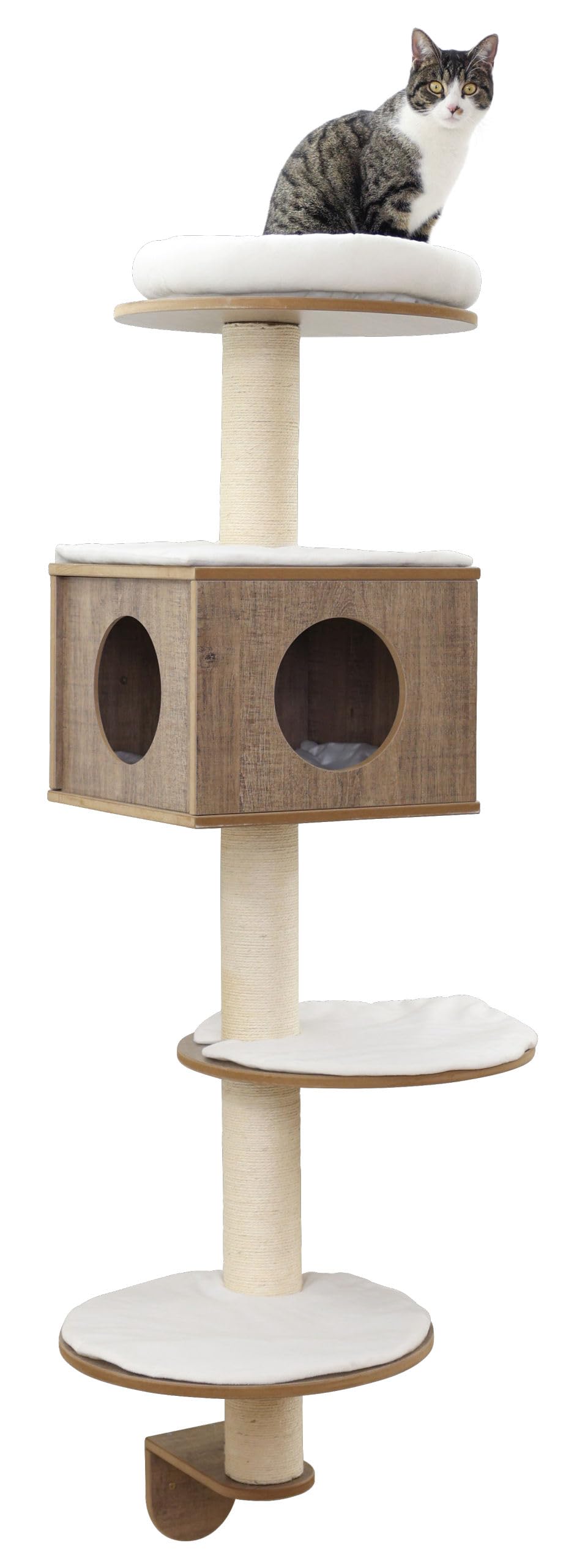 Kerbl Pet Dinari Wall-Mounted Scratching Post 45 x 45 x 177 cm Brown/White for Katze