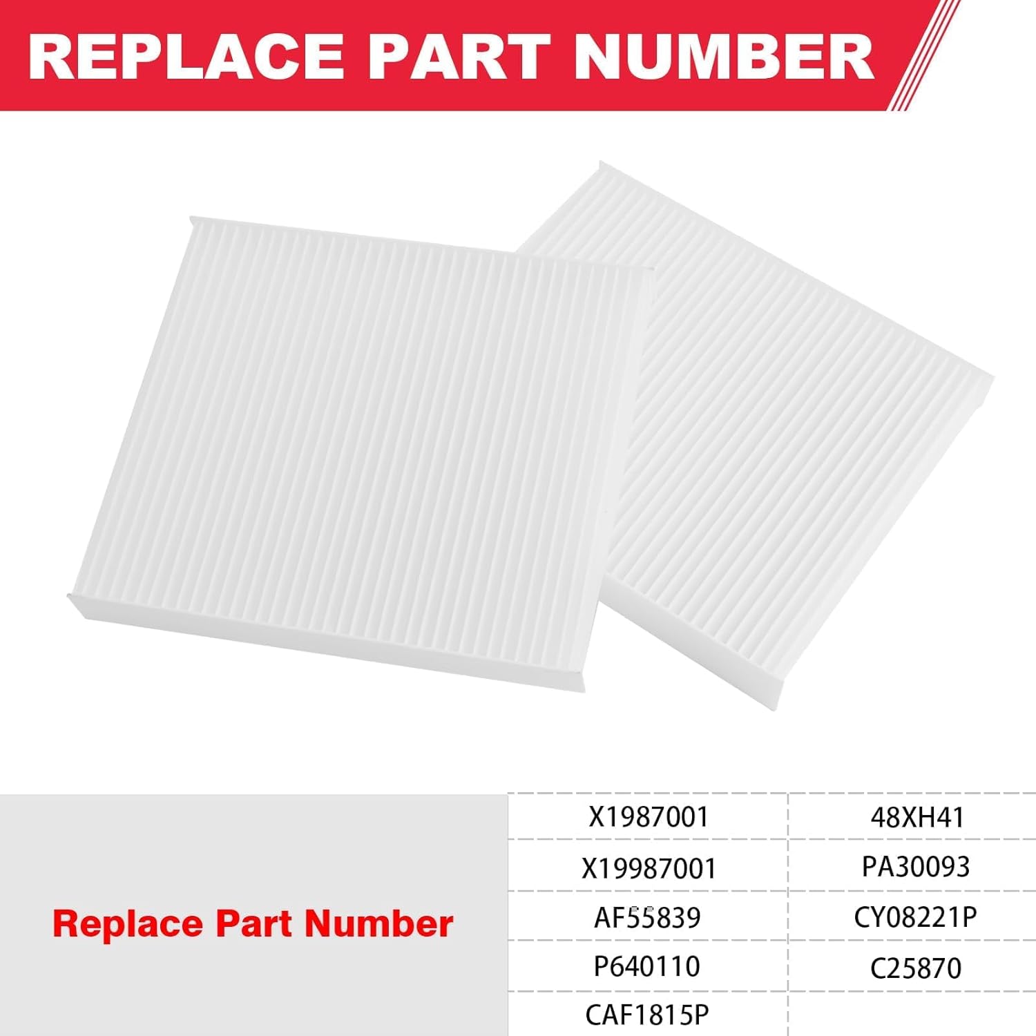 AF55839 PA30093 Cabin Air Filter Compatible with Kenworth T680 T880 Peterbilt 567 579 Cummins ISX ISXG Replaces# X1987001 P640110 PA30093 CY08221P PA4405 AF55839（set of 4）