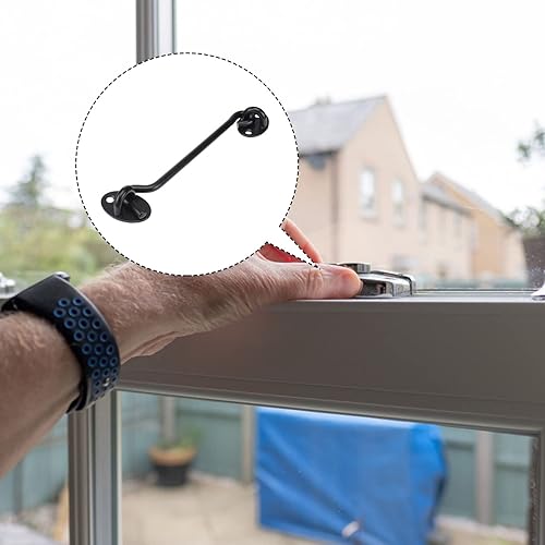 Miniatura 9 de DOITOOL 2 pestillos de acero inoxidable sólido para puertas de madera o de metal, de 6 pulgadas, color negro