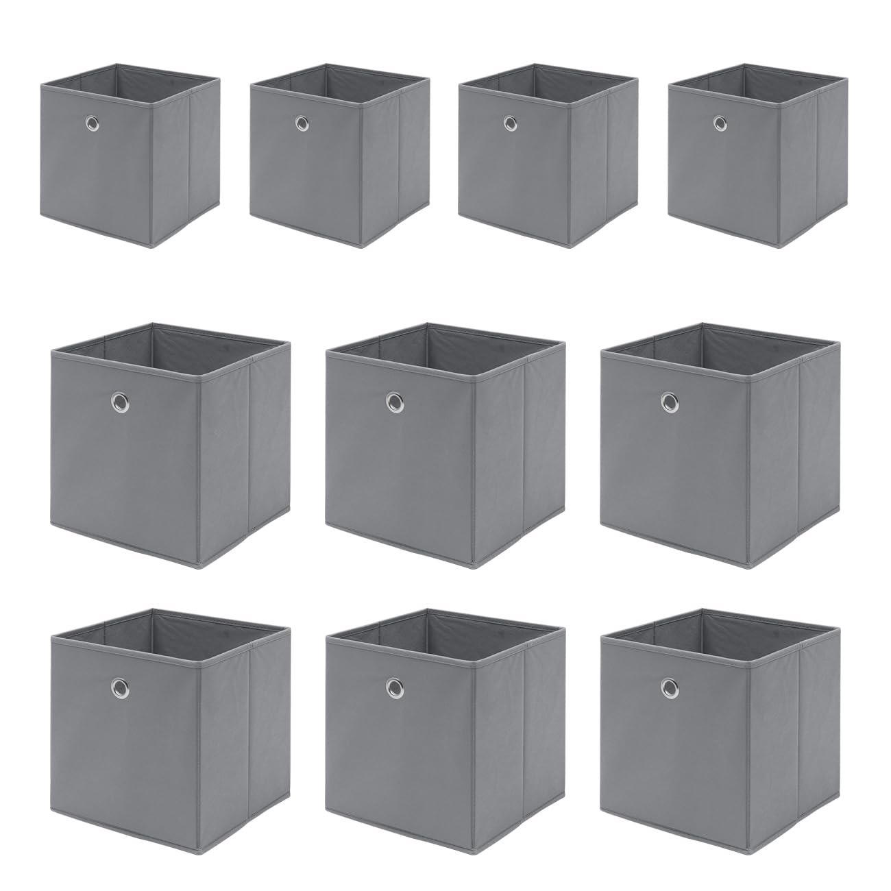 Foldable Storage Cubes Boxes Pack of 10 with Handle for Home Organization, Fabric Wardrobe Storage Box Organizer Basket Bins for Clothes Toys Towels, Collapsible&Durable Dark Blue 33x38x33cm — view 14