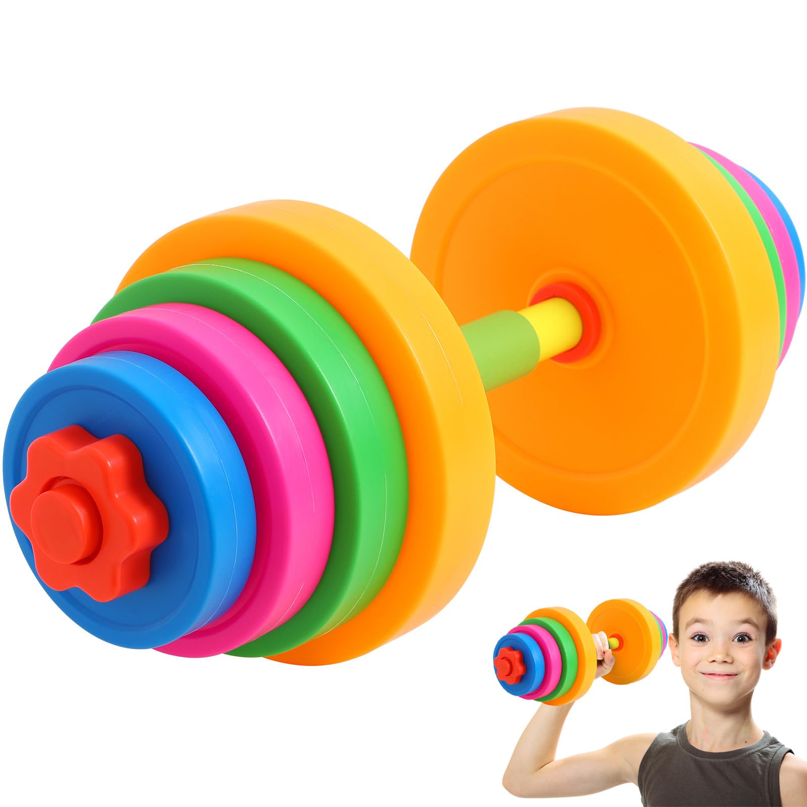 TOYANDONA Kids Weights Set - Adjustable Dumbbells & Barbell for Children, Water/sand Filled Workout Equipment for Home Gym, Kindergarten Sensory Fitness & Muscle Development
