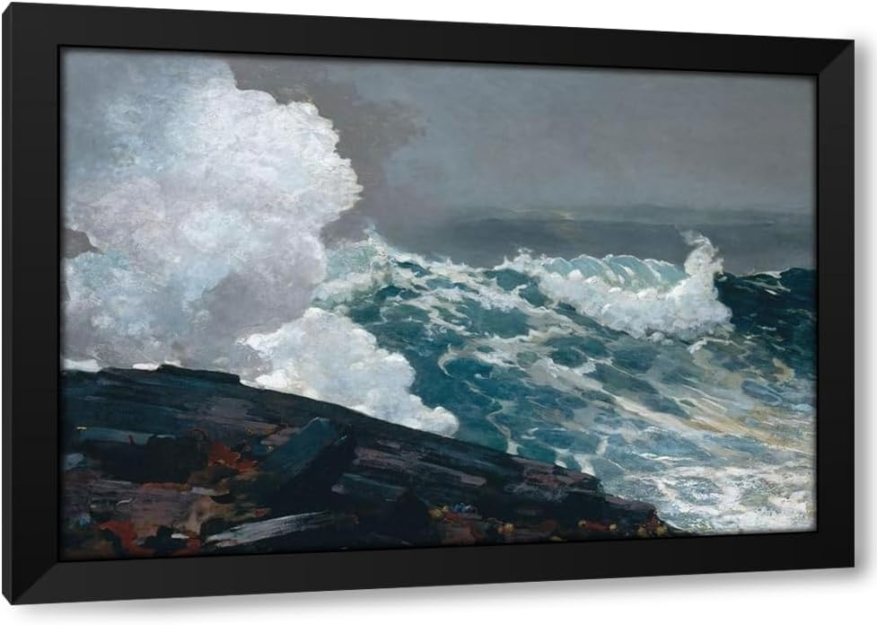 ArtDirect Northeaster by Winslow Homer Custom Framed Art Print Giclee Print or Canvas Options with Various Sizes and Customization by Homer, Winslow