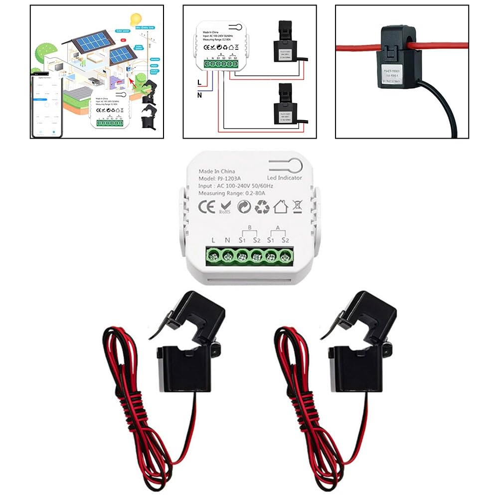 Compteur de puissance bidirectionnel ZigBee Tuya avec pince CT 100-240V