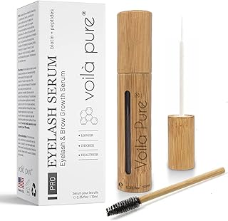 Voila Pure - Eyelash Growth Serum - Pro Eyelash Serum, (10ml) Brow & Lash Enhancing Serum - Longer, Thicker, Fuller Lashes - Lash Growth Serum - Made with Natural Ingredients - Gentle Lash Serum
