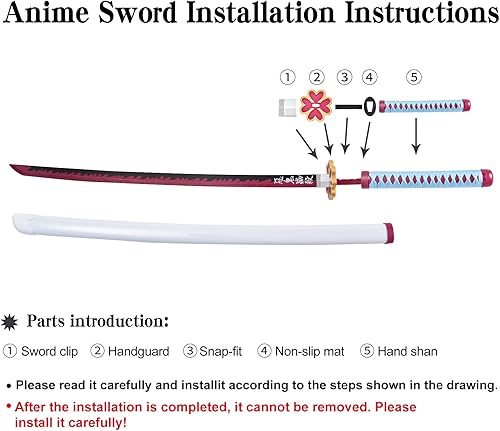 Miniatura 7 de Demon Slayer Sword 41inch,with Display Stand and Belt, Rengoku SwordTanjiro SwordZenitsu SwordAnime Original Texture,for Demon Slayer Cosplay and