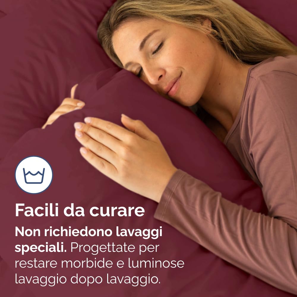 Federa 50x80 Borgogna- Set da 2 - Federe in Microfibra di Alta Qualità - Morbide, Confortevoli e Lavabili in Lavatrice - Federa 50x80 per Cuscini, Set 2 Federe Borgogna - OEKO-TEX Certificato