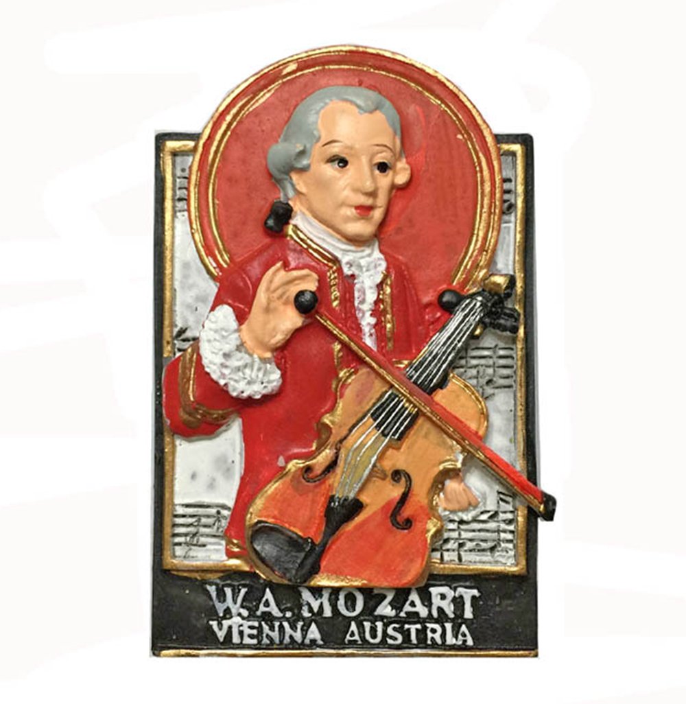 Wedarego White Vienna Austria 3D Refrigerator Magnet Mozart Pattern Travel Sticker Souvenirs,Home & Kitchen Decoration Vienna Austria Fridge Magnet From China