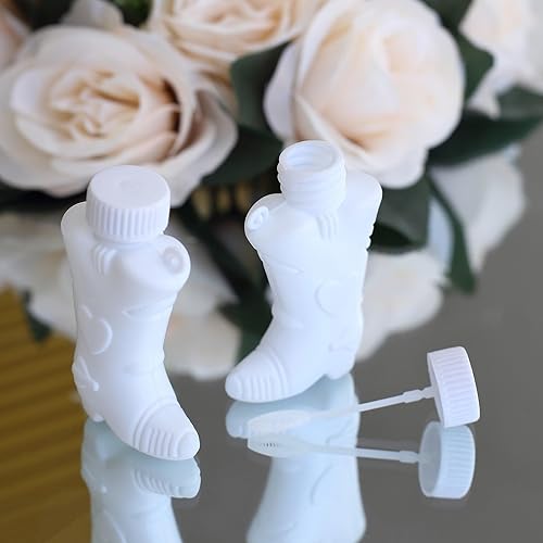 Efavormart - Paquete de 24 burbujas blancas para botas vaqueras para boda, aniversario, compromiso, novia, celebración, día de San Valentín, reunión