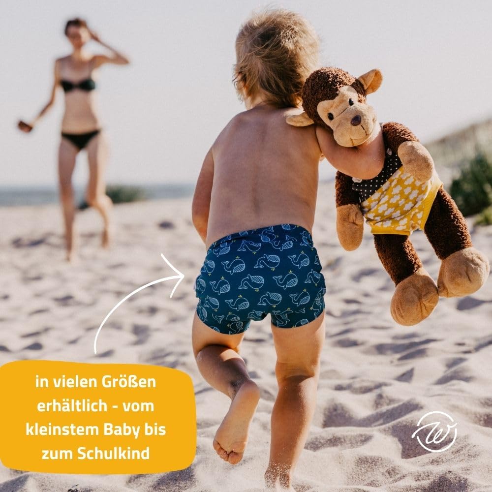 Pannolino da nuoto lavabile e riutilizzabile, prodotto in Germania (balena, XXL)