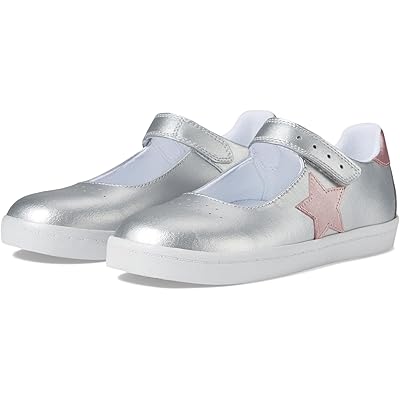 Женские кроссовки FootMates Stella-Leather (Infant/Toddler/Little Kid) silver/rose leather