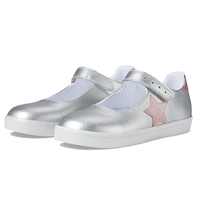 FootMates Stella Leather (Infant/Toddler/Little Kid) Girls Shoes Silver/Rose Leather