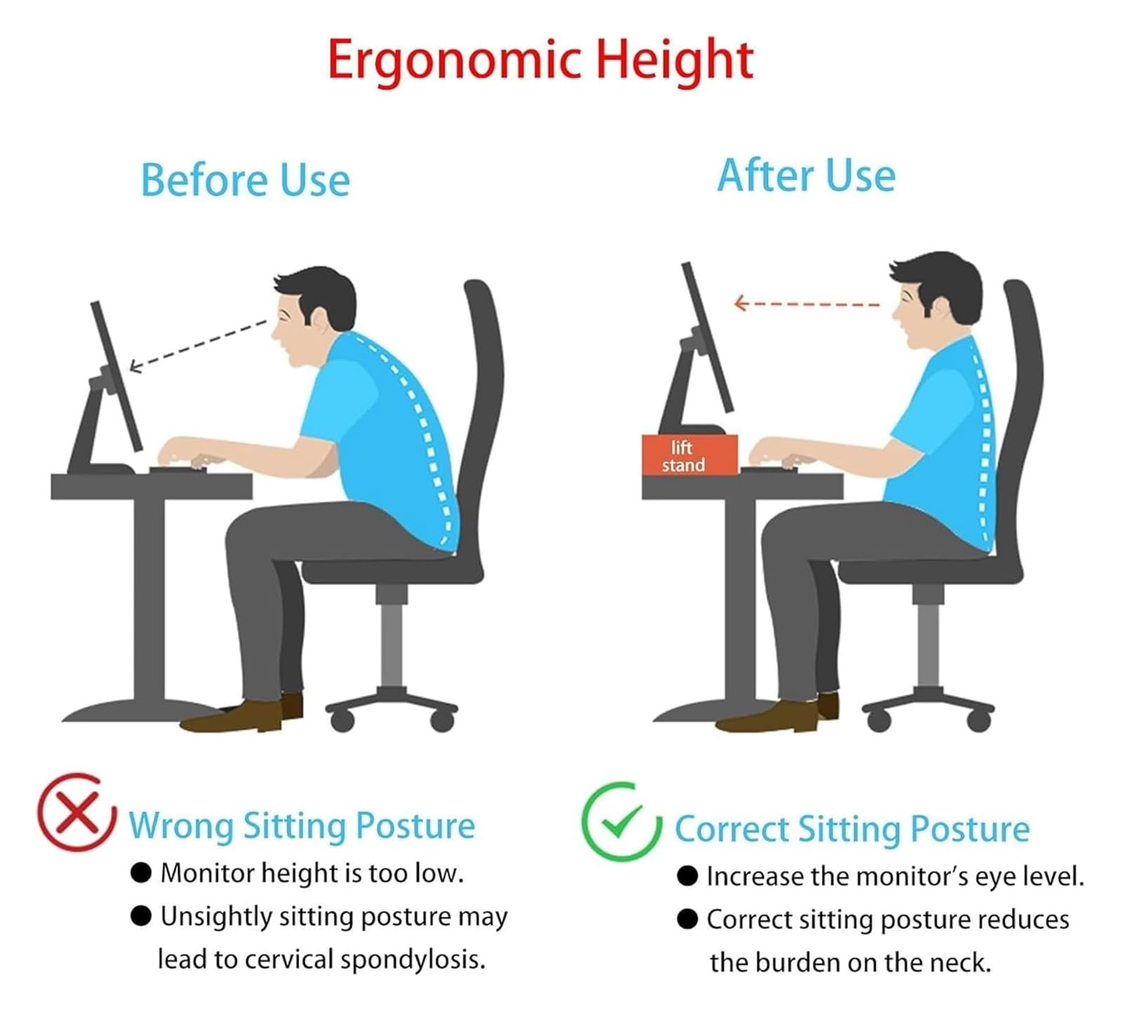Universeller Monitorständer mit Stifthalter, Büro-Desktop-Ständer und Aufbewahrungsregal für verbesserte Ergonomie und platzsparend, ideal für Zuhause und Arbeitsplatz