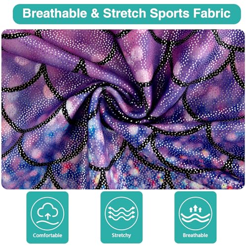 HOZIY Gymnastics Leotards for Girls with Shorts Biketards Dance Tumbling Outfits Matching Scrunchies 1-12 Years Old