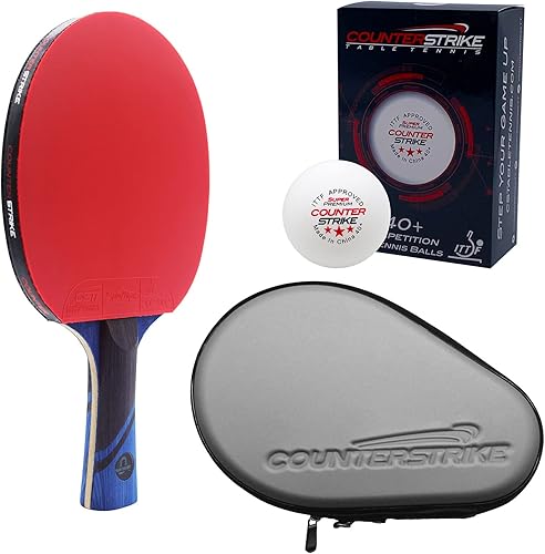 Phantom Light Paddle Bundle (incluye estuche rígido y 6 pelotas)  Pala de ping pong  Paddle de tenis de mesa  Pala ofensiva de tenis de mesa  Pala