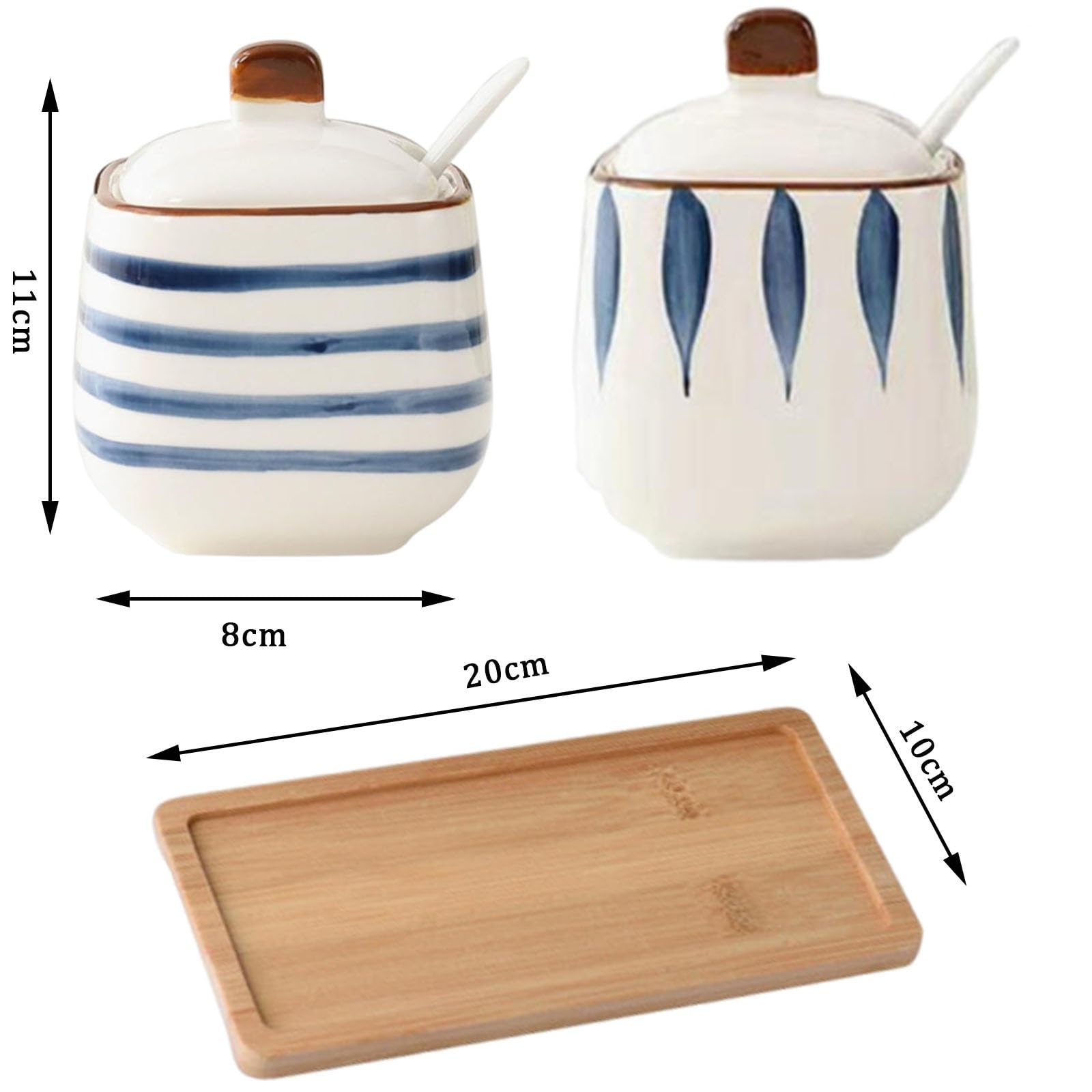 Zuccheriera con coperchio e cucchiaio, moderna saliera in ceramica, barattoli di spezie,