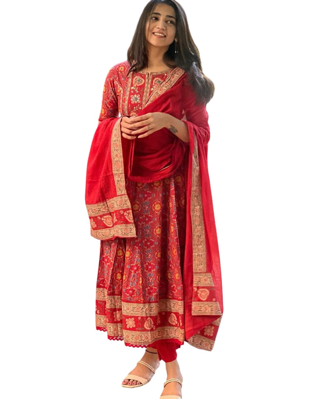 KINGS SOLUTIONS Women's Anarkali Embroidery Designer Dress