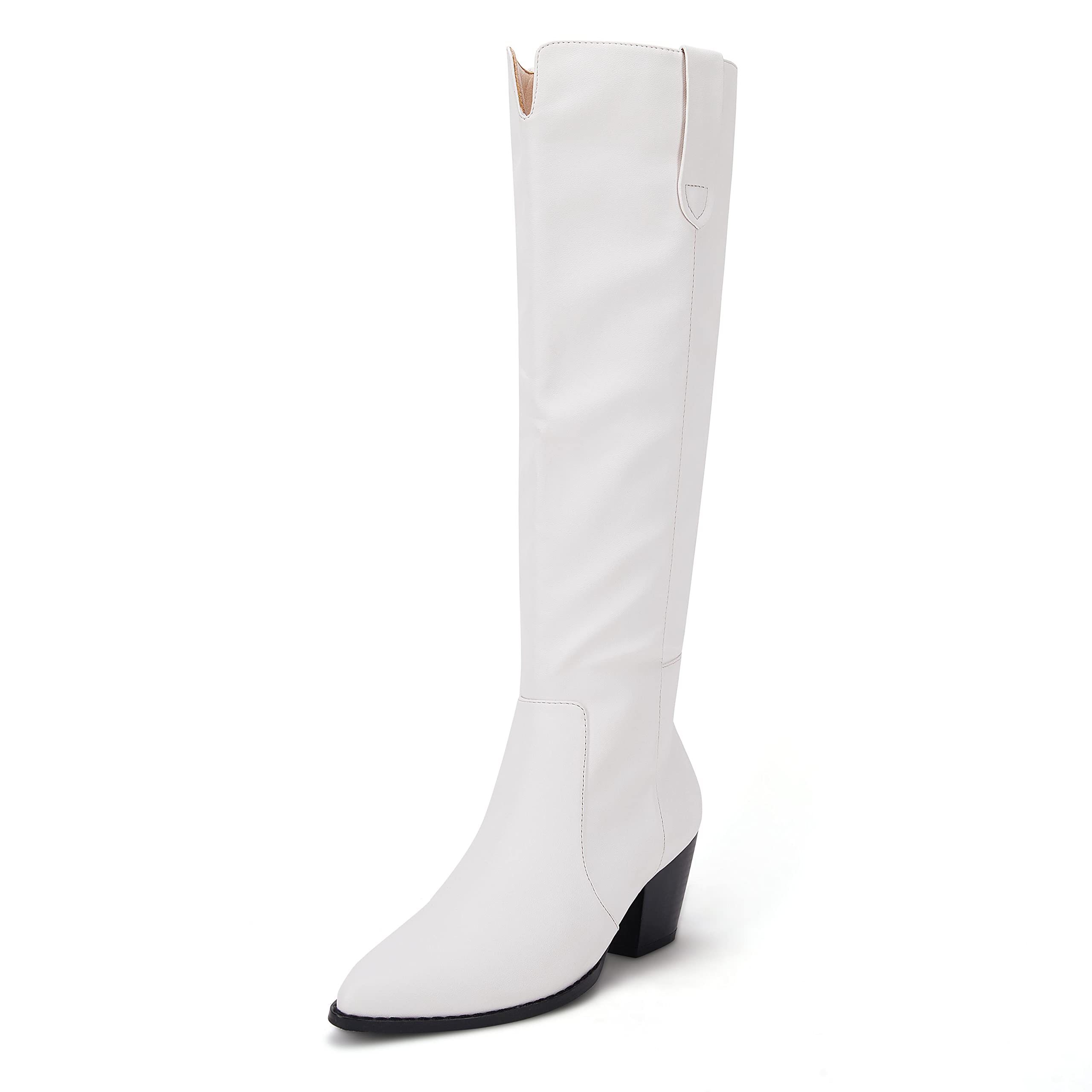 Photo 1 of * women's 6 1/2 *
Coutgo Womens Knee High Boots Chunky Block Mid Heel Pointed Toe Fall Winter Riding Boots White 6.5