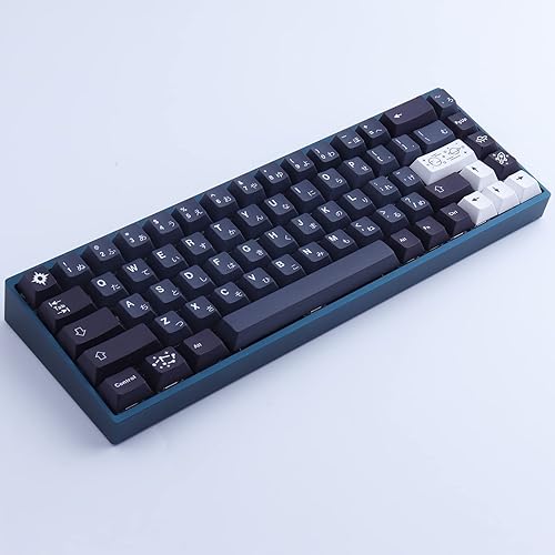 Miniatura 9 de Hyekit Teclas personalizadas - Tecla PBT, perfil de cereza, tinte submarino, teclas japonesas, 6.25u, 7u, 161 teclas, para teclado mecánico, diseños