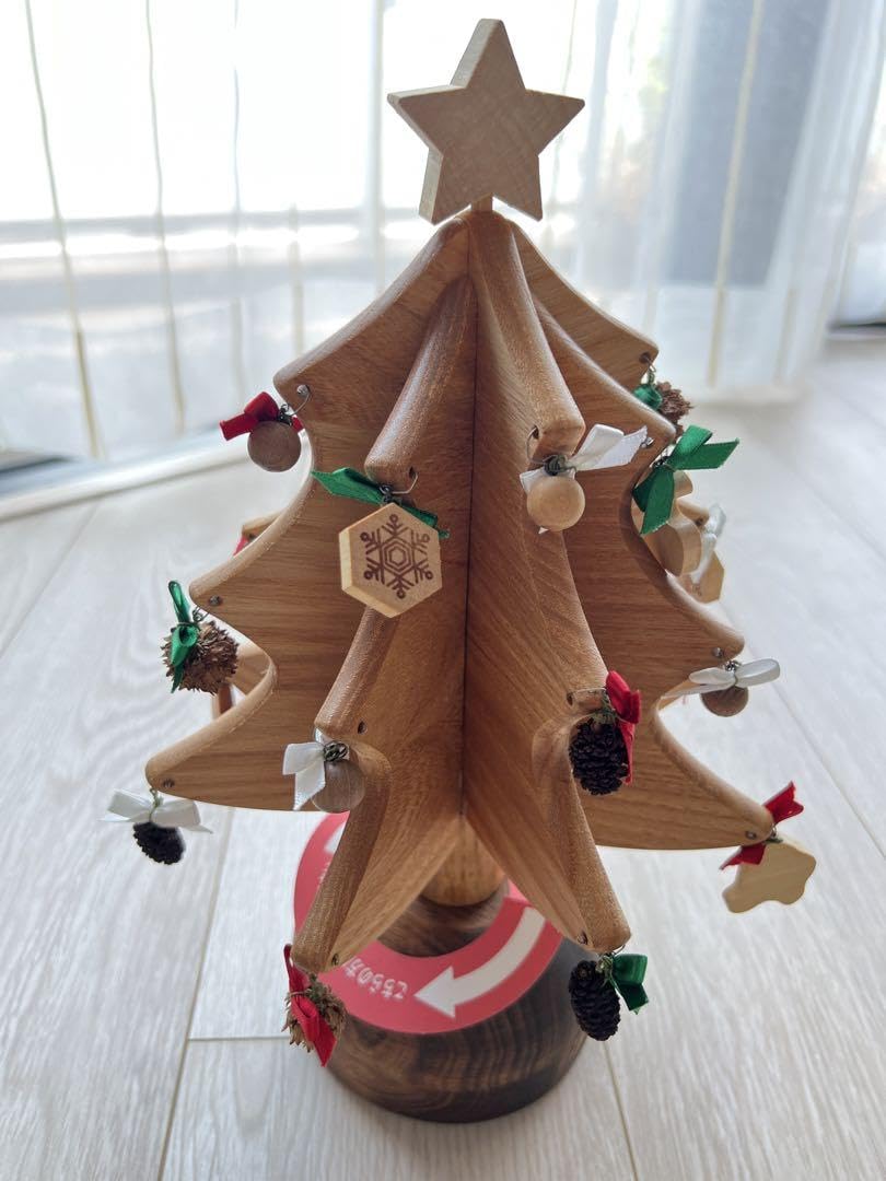 Oak Village オークヴィレッジ クリスマス オルゴール ツリー プチ オルゴールツリー・プチ（グリーン）｜[飛騨の家具]オーク