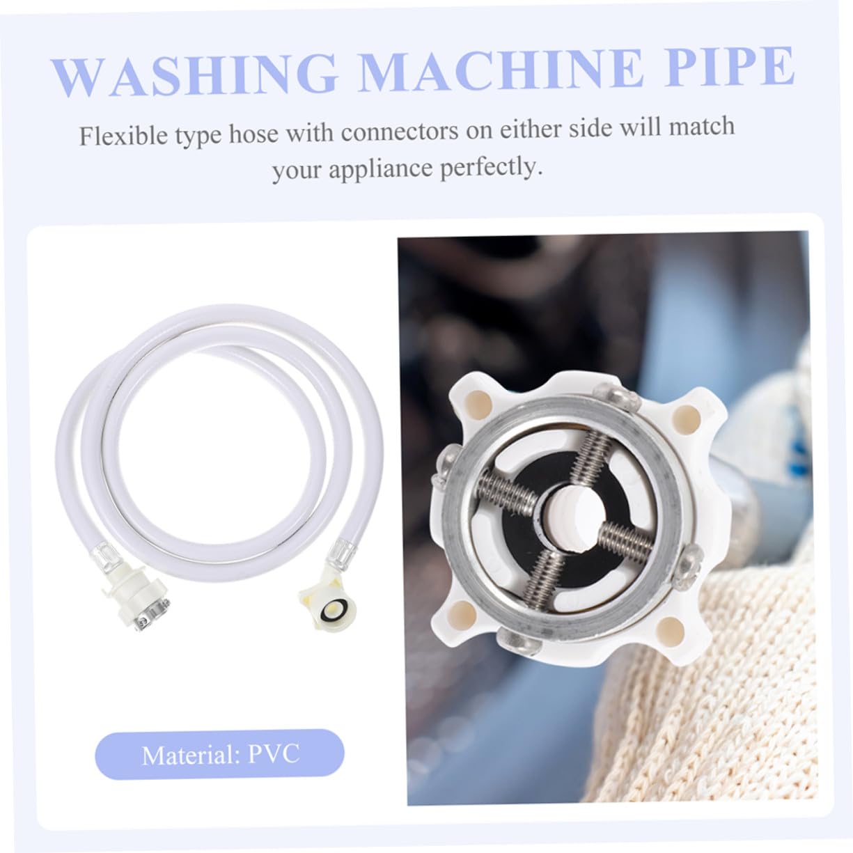 LIFKOME 2 pièces Tuyau Alimentation Machine à Laver PVC Mètres avec Raccord Fileté pour Machine à Laver Automatique Facile à Installer sans Fuite